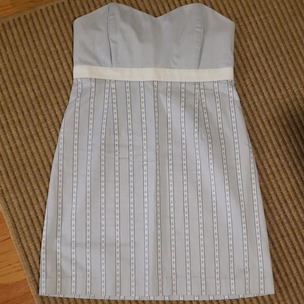 Vineyard Vines nautical strapless dress